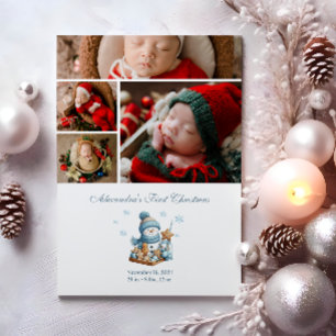 4 Foto Eerste Kerst Geboorteaankondiging Feestdagenkaart