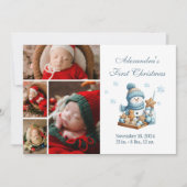 4 Foto Eerste Kerstaankondiging Feestdagenkaart (Voorkant)