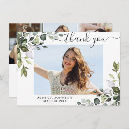 4 FOTO Elegant Eucalyptus Greenery Afstuderen Bedankkaart