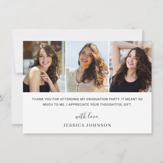 4 FOTO Elegant Eucalyptus Greenery Afstuderen Bedankkaart (Achterkant)