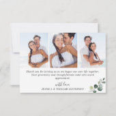 4 FOTO Elegant Eucalyptus White Roses Floral Bedankkaart (Achterkant)