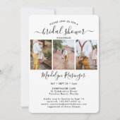 4 Foto Elegant Modern Calligraphy Vrijgezellenfees Kaart (Voorkant)