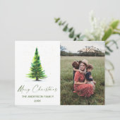 4 FOTO Elegante minimalistische kerstboom groet Kaart (Staand voorkant)