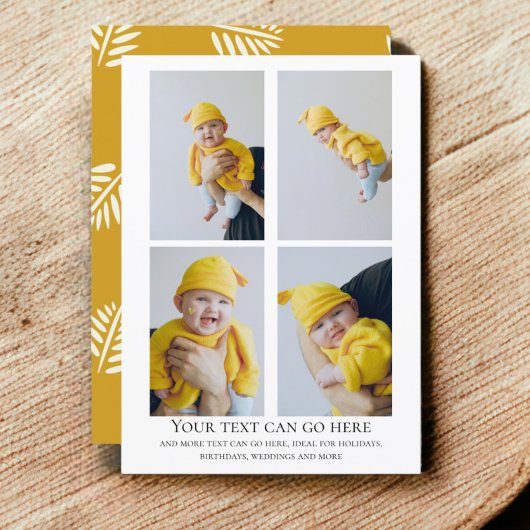 4 Foto en bladpatroon achterkant sjabloon