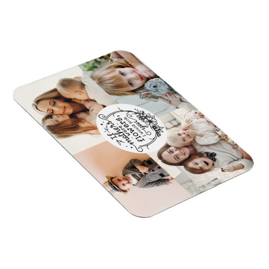 4 foto familie collage mam keepomwille moederdag magneet (Rechterzijde)