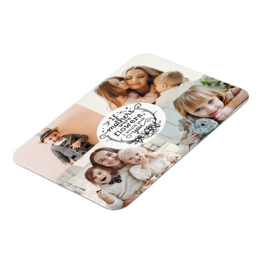 4 foto familie collage mam keepomwille moederdag magneet (Linkerzijde)