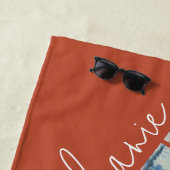 4 foto filmstrip - scriptnaam - retro lijntekening strandlaken (In situ)