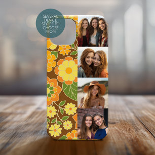 4 Foto Filmstrook Scriptnaam Funky Bloemen Case-Mate iPhone 14 Hoesje
