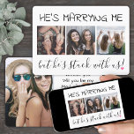 4 Foto Funny Bridesmaid / Maid of Honor proposal Kaart<br><div class="desc">Een doordachte manier om je vriend te vragen je speciale dag te delen, is haar een stijlvol, aangepast foto collage cadeau te geven dat ze als een keepasje kan bewaren. Deze chic modern voorstel-uitnodigingskaart is een elegante manier om te zeggen: "Bent u mijn dienstmeisje van eer/bruidsmeisje?" Alle afbeeldingen en formuleringen...</div>