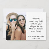 4 Foto Funny Bridesmaid / Maid of Honor proposal Kaart (Achterkant)