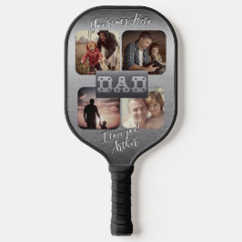 4 Foto - Gelukkige Vaderdag Metaal Thema Pickleball Paddle