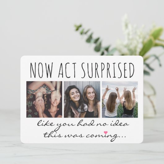 4 Foto gemaakt door Honor of Bridesmaid proposal F Kaart (Staand voorkant)