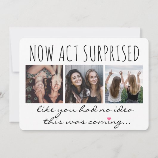 4 Foto gemaakt door Honor of Bridesmaid proposal F Kaart (Voorkant)