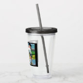 4 Foto Gepersonaliseerd collage met monogram Acryl Drinkbeker (Links)