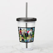 4 Foto Gepersonaliseerd collage met monogram Acryl Drinkbeker (Voorkant)