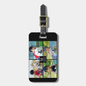 4 Foto Gepersonaliseerd collage met monogram Bagagelabel (Voorkant verticaal)