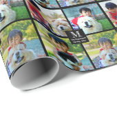 4 Foto Gepersonaliseerd collage met monogram Cadeaupapier (Rol Hoek)