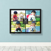 4 Foto Gepersonaliseerd collage met monogram Canvas Afdruk (Insitu (Houten vloer))