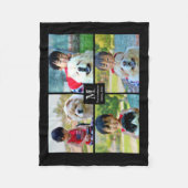 4 Foto Gepersonaliseerd collage met monogram Fleece Deken (Voorkant)