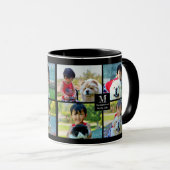 4 Foto Gepersonaliseerd collage met monogram Mok (Voorkant rechts)