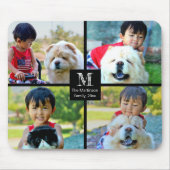 4 Foto Gepersonaliseerd collage met monogram Muismat (Voorkant)