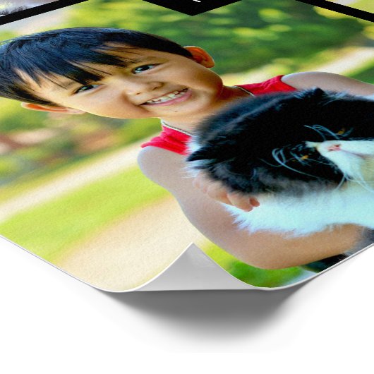 4 Foto Gepersonaliseerd collage met monogram Poster (Hoek)