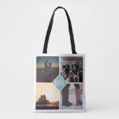 4 Foto gepersonaliseerd collage monogrammen Tote Bag (Voorkant)