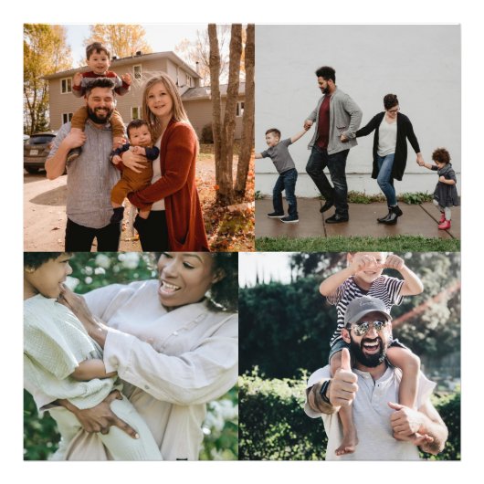 4 Foto gepersonaliseerde aangepaste collage Foto Afdruk (Voorkant)