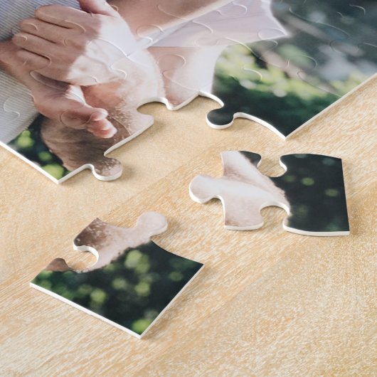 4 Foto gepersonaliseerde aangepaste collage Legpuzzel (Zijkant)