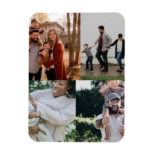 4 Foto gepersonaliseerde aangepaste collage Magneet (Verticaal)
