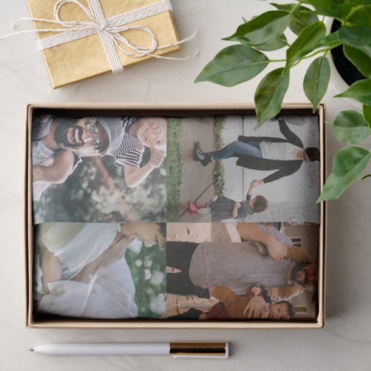 4 Foto gepersonaliseerde aangepaste collage Tissuepapier (Geschenk)