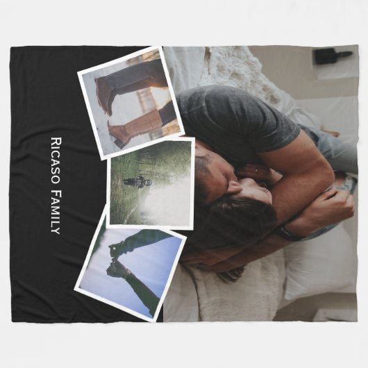 4 Foto Gepersonaliseerde veranderingskleur/klik aa Fleece Deken (Voorkant (Horizontaal))