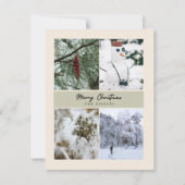 4 Foto Gepersonaliseerde Vrolijke Kerstmisgroet Feestdagenkaart (Voorkant)