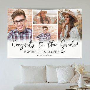 4 foto gezamenlijke afstudeerfeest spandoek