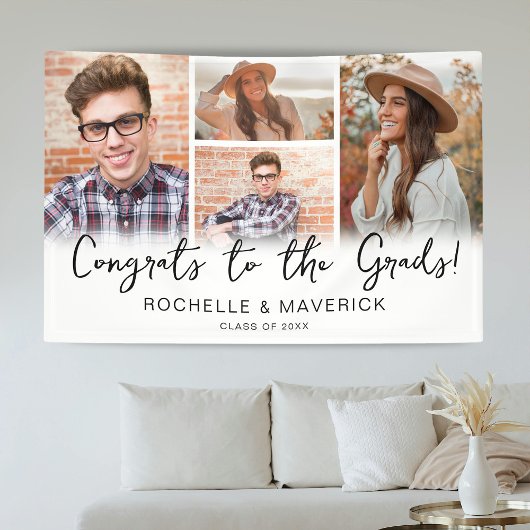 4 foto gezamenlijke afstudeerfeest spandoek