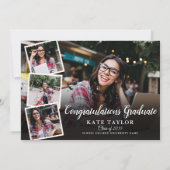 4 Foto Gold Script Afstudeerfeest Kaart (Achterkant)