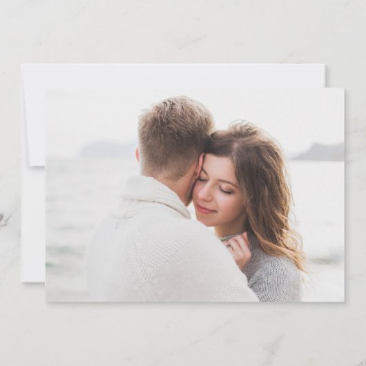 4-foto groen 2-zijdige bruiloft opslaan datum save the date (Achterkant)