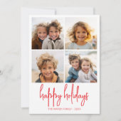 4 Foto groene en rode Stippen - Kerstfeest Feestdagenkaart (Voorkant)