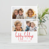 4 Foto groene en rode Stippen - Kerstfeest Feestdagenkaart (Staand voorkant)