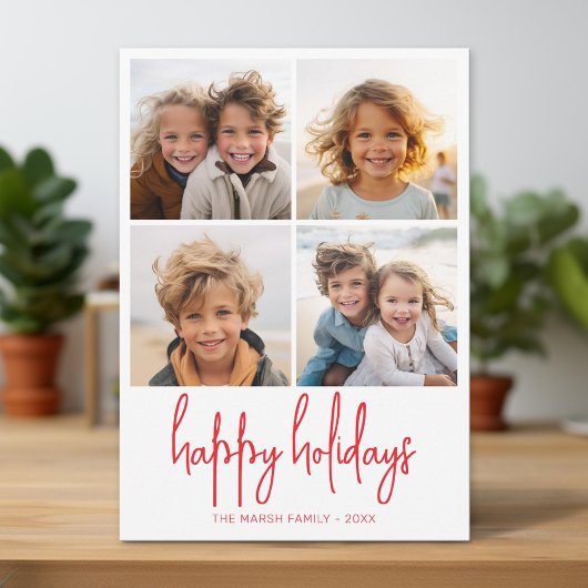 4 Foto groene en rode Stippen - Kerstfeest Feestdagenkaart