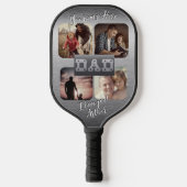 4 Foto - Happy Father's Day Metaal hen Pickleball Paddle (Voorkant)