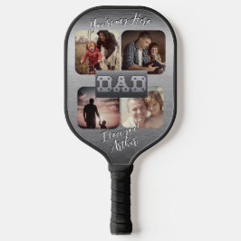 4 Foto - Happy Father's Day Metaal hen Pickleball Paddle