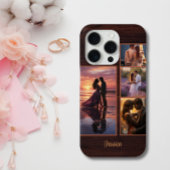 4 Foto Hout Graan Timber Gepersonaliseerde Naam Te Case-Mate iPhone Case