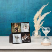 4 Foto Huisdiercollage, Zwarte Lijst, Onderschrift Fotoplaat (Insitu)