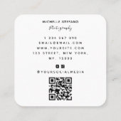 4 Foto Huwelijk Collage Fotograaf QR Code Frame Vierkante Visitekaartje (Achterkant)
