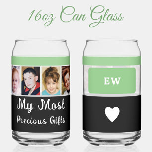 4 foto initialen toevoegen zwart groen blikvorm glas