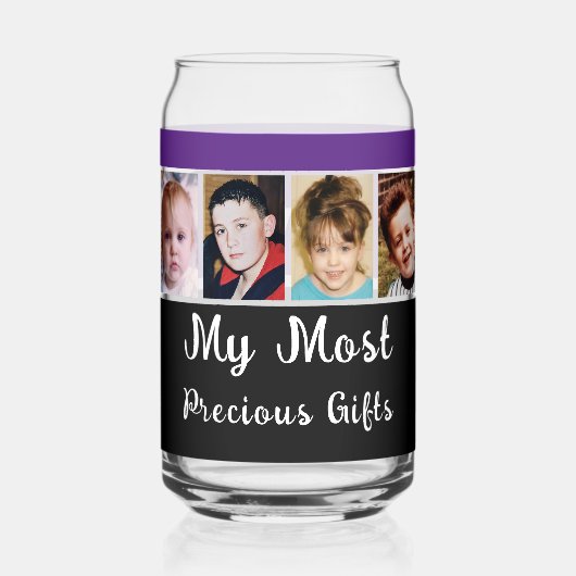 4 foto initialen toevoegen zwart paarse blikvorm glas (Voorkant)