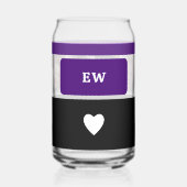 4 foto initialen toevoegen zwart paarse blikvorm glas (Achterkant)