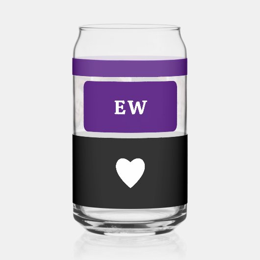 4 foto initialen toevoegen zwart paarse blikvorm glas (Achterkant)