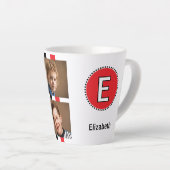 4 foto initiële naam zwart rood latte mok (Rechterhoek)